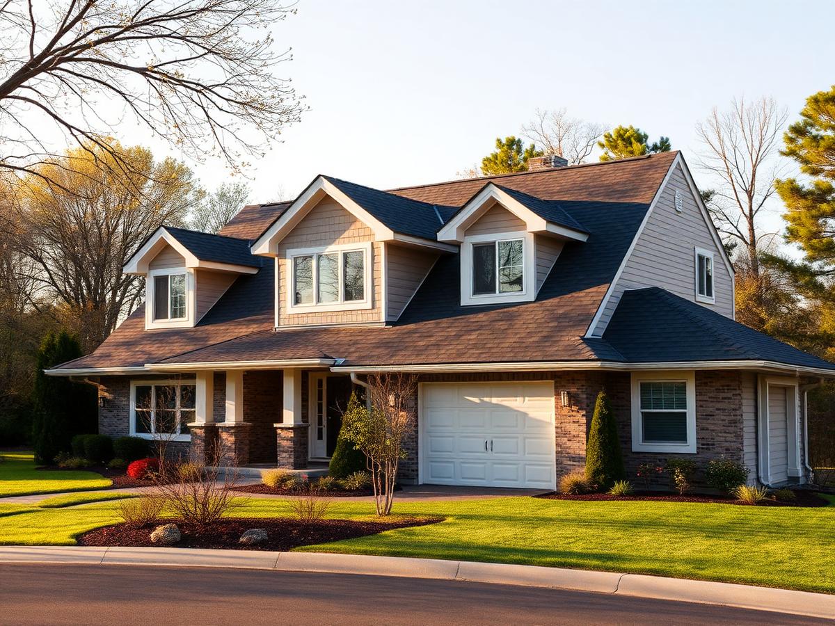 Minnesota home with a completed charcoal architectural shingle roof
